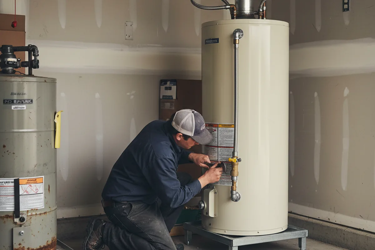 Water heater and shutoff valve replacement in Nelsonia